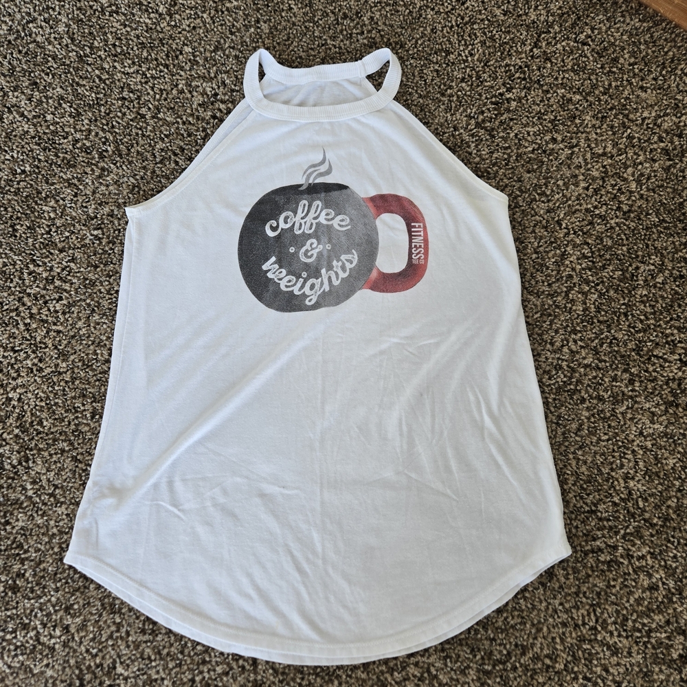 Fitness-Themed White Tank Top